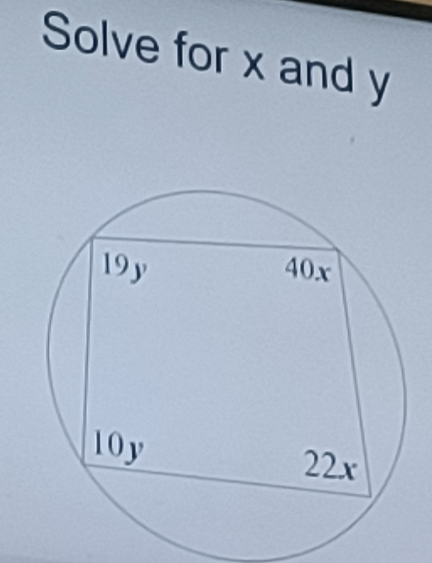 Solve for x and y