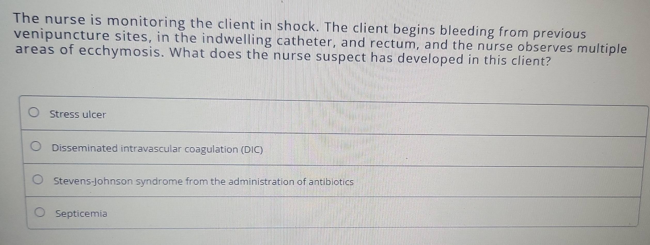 Solved: The nurse is monitoring the client in shock. The client begins ...