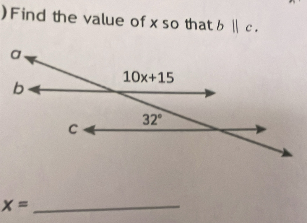 )Find the value of x so that b 、 ||c.
_ x=