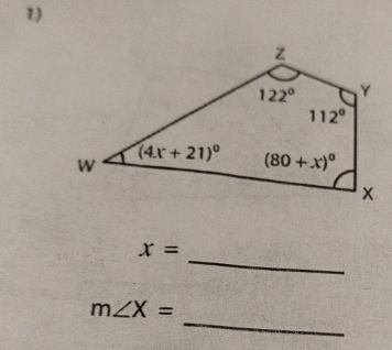 x=
_
m∠ X=