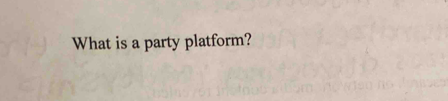 What is a party platform?