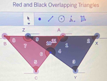 Red and Black Overlapping Triangles