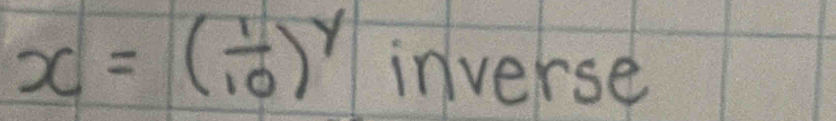 x=( 1/10 )^y inverse