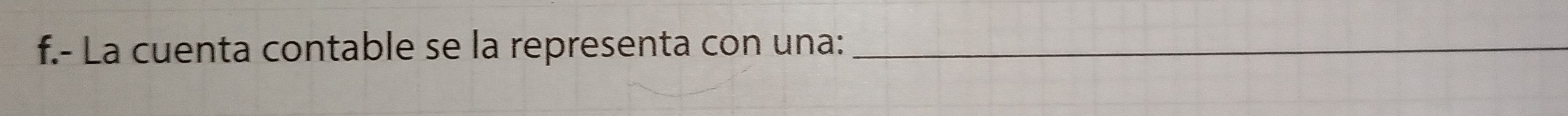 La cuenta contable se la representa con una:_