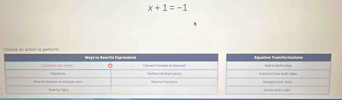 x+1=-1
Choose an action to perform.