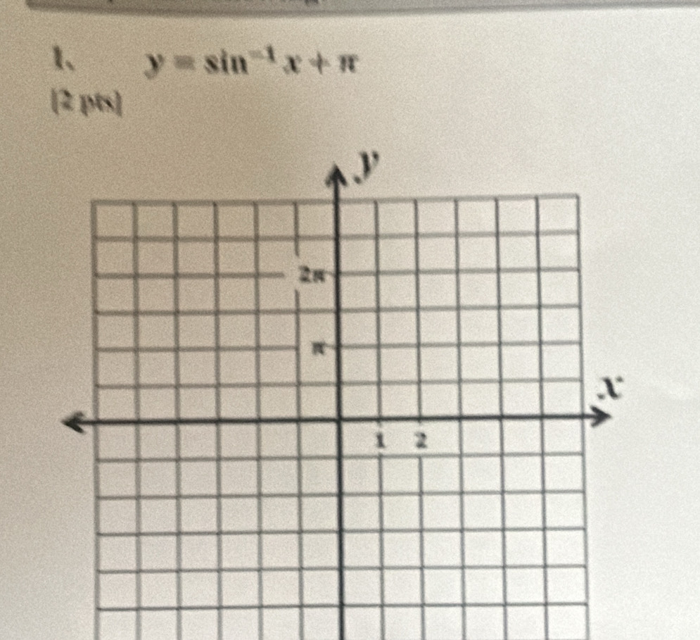 y=sin^(-1)x+π
[2 pts]