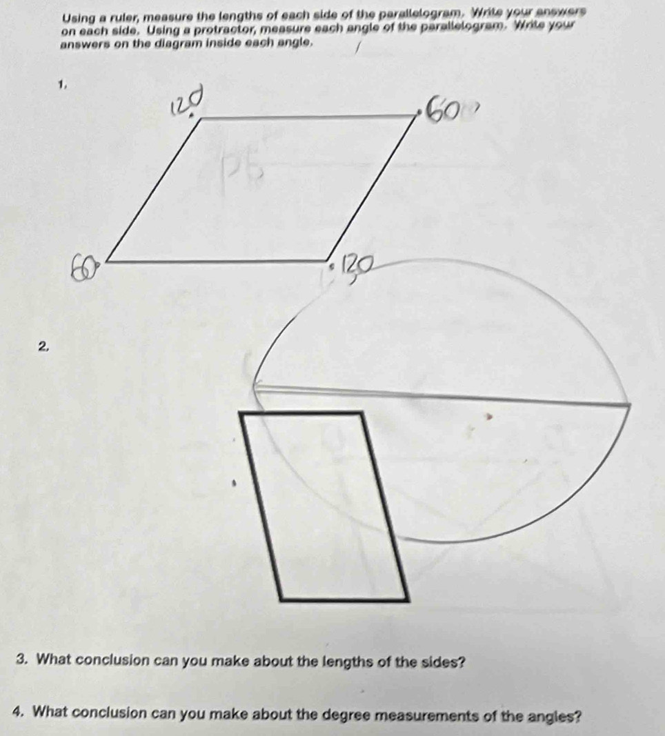 Solved: Using a ruler, measure the lengths of each side of the ...