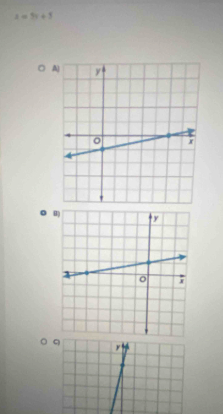 x=5y+5
A