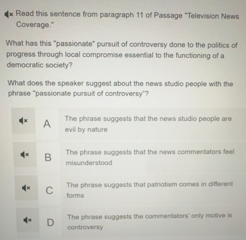 Solved: Read this sentence from paragraph 11 of Passage 