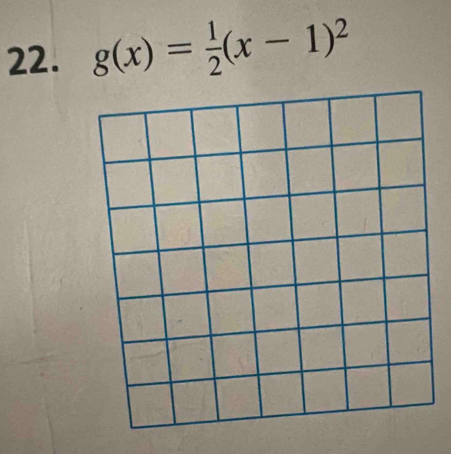 g(x)= 1/2 (x-1)^2