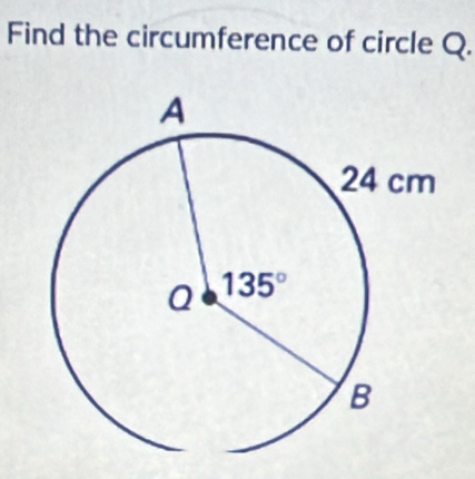 Find the circumference of circle Q.