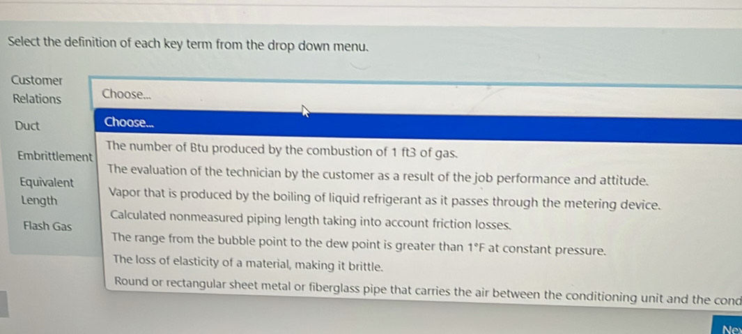 Solved: Select the definition of each key term from the drop down menu ...