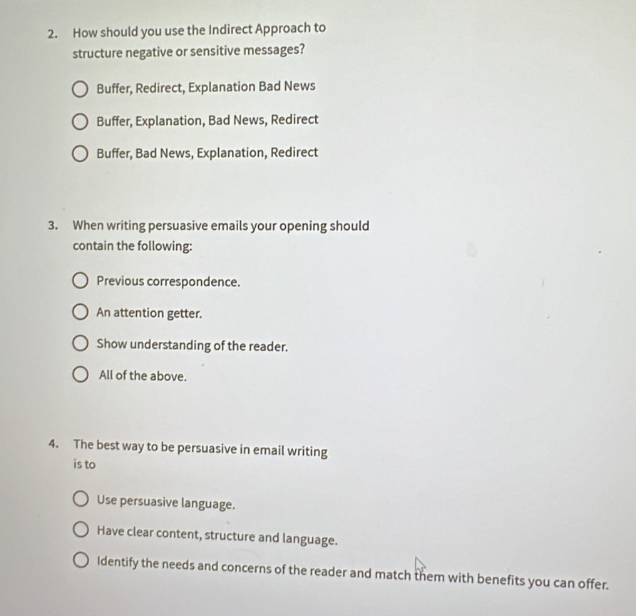 Solved: How should you use the Indirect Approach to structure negative ...