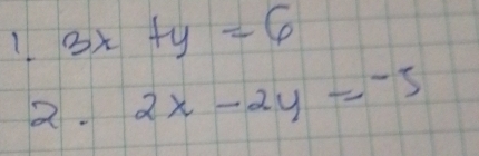 11 3x+y=6
2. 2x-2y=-5