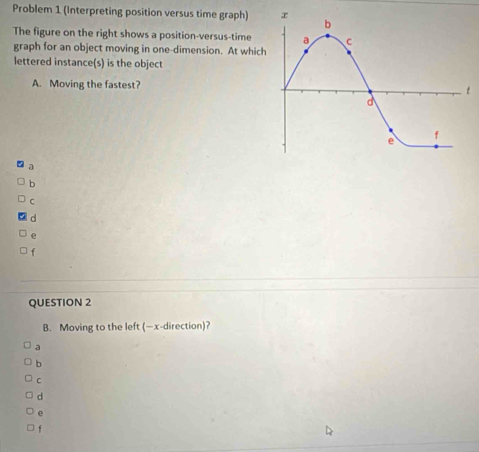 Solved: Problem 1 (Interpreting position versus time graph) The figure ...