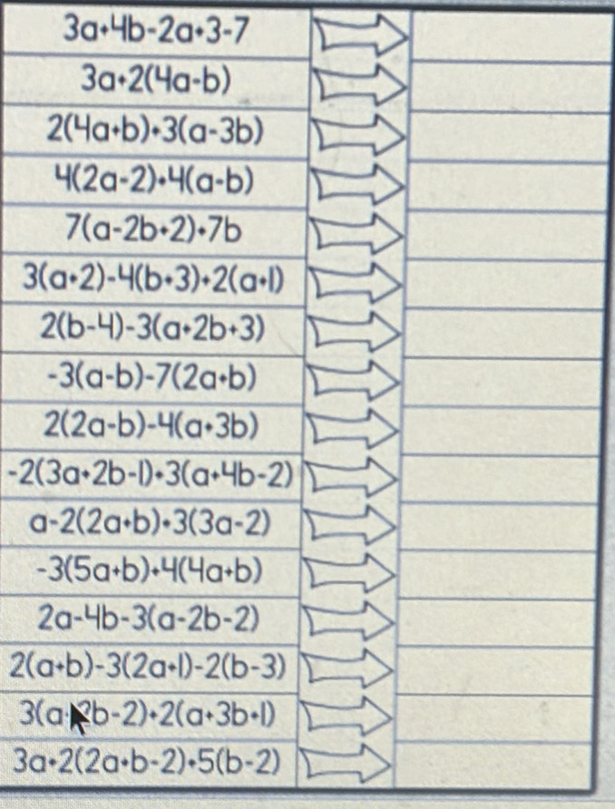 3a+4b-2a+3-7