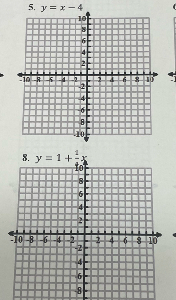 y=x-4 (
- ,