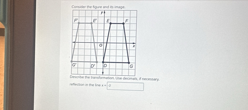 reflection in the line x=-2