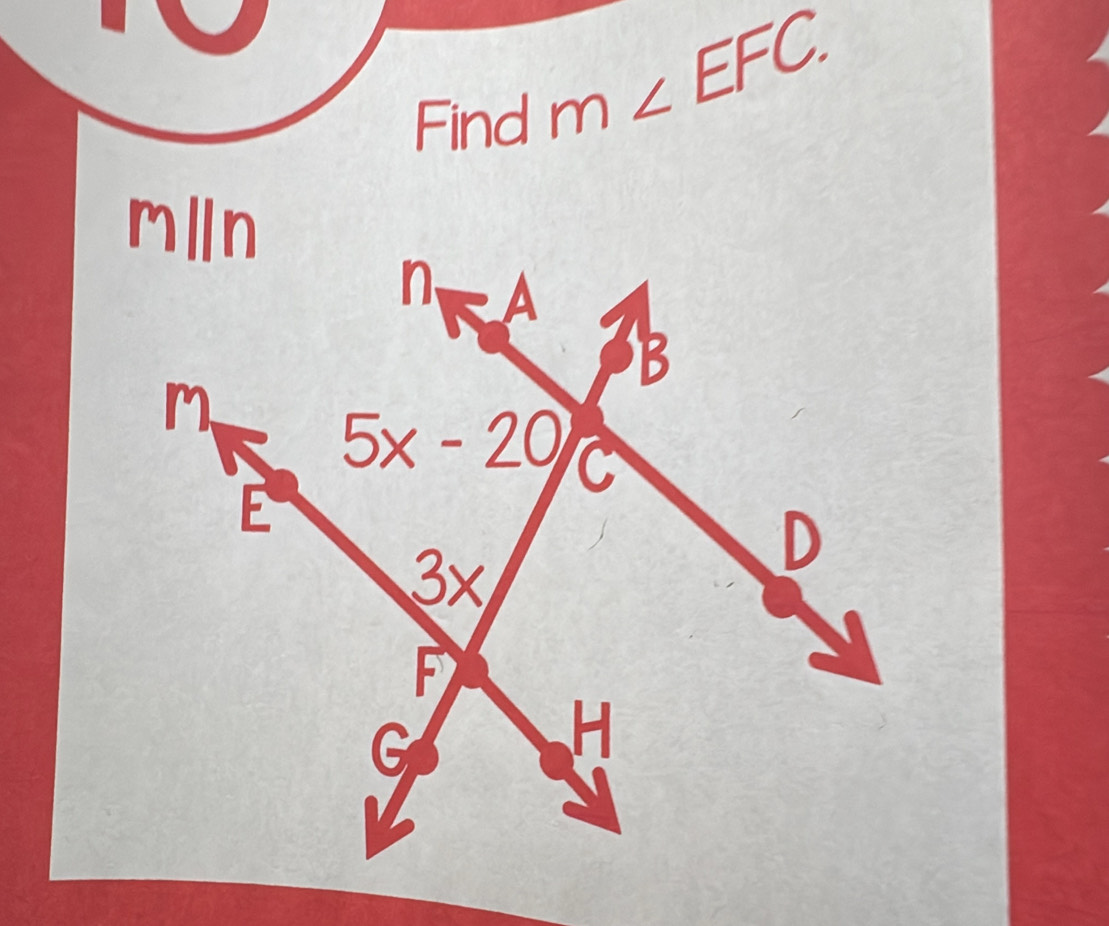 Find
m∠ EFC.