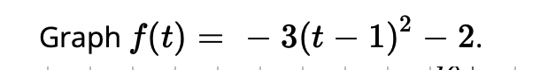 Graph f(t)=-3(t-1)^2-2.