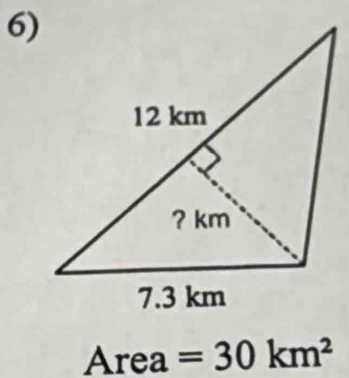 Area =30km^2