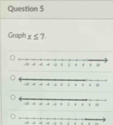 Graph x≤ 7.
- 4 -4 -2 1 4 4