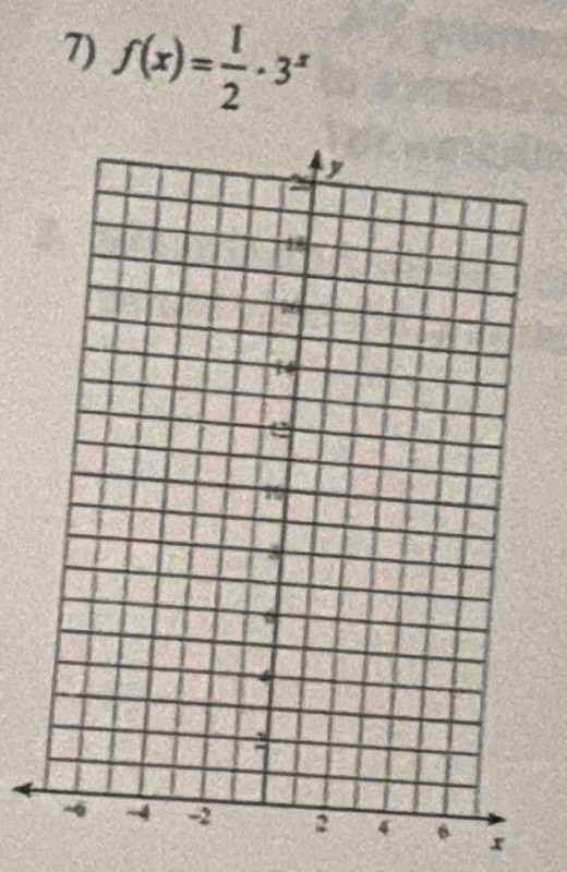 f(x)= 1/2 · 3^x
8 x