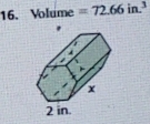 Volume =72.66in.^3