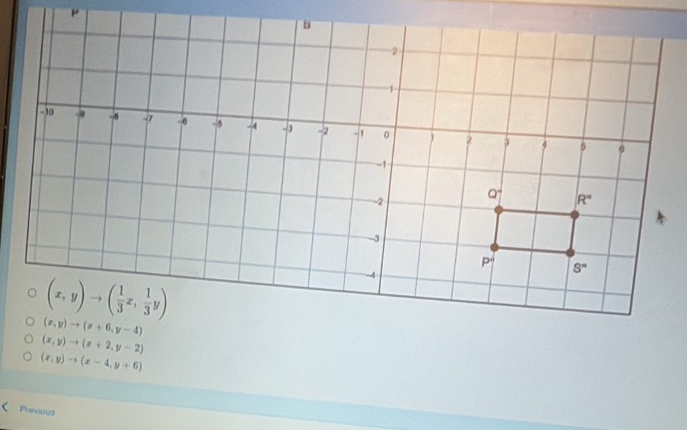 (x,y)to (x-4,y+6)
Previous