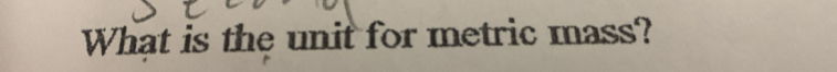 What is the unit for metric mass?