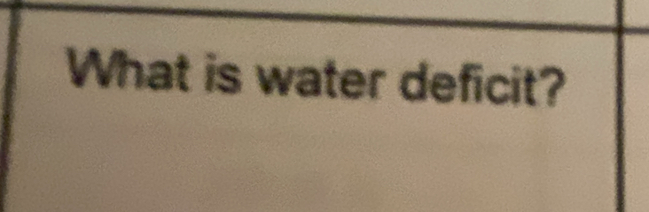 What is water deficit?