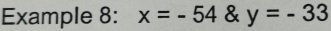 Example 8: x=-54 & y=-33