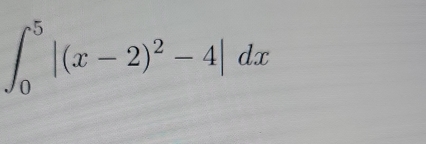 ∈t _0^(5|(x-2)^2)-4|dx