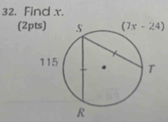 Find x.
(2p