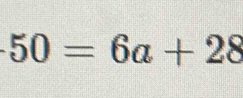 50=6a+28