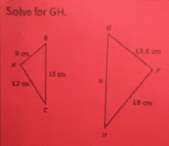 Solve for GH.