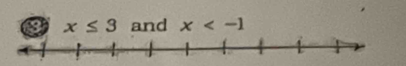 x≤ 3 and x