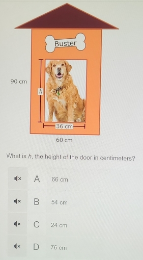 What is h, the height of the door in centimeters?