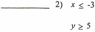 x≤ -3
y≥ 5