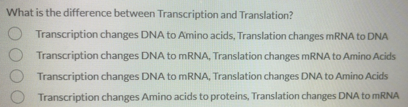 Gelöst:What is the difference between Transcription and Translation ...