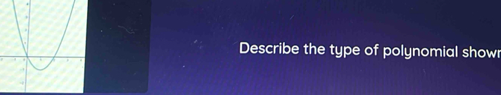 Describe the type of polynomial showr