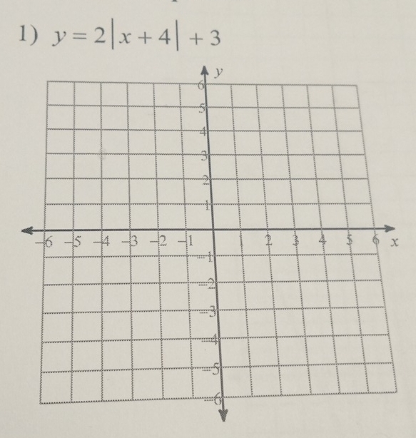 y=2|x+4|+3