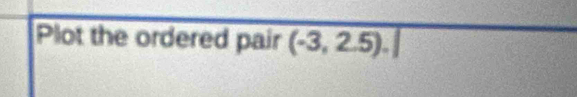 Plot the ordered pair (-3,2.5).|
