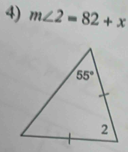 m∠ 2=82+x