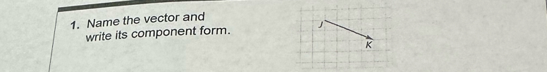 Name the vector and 
write its component form.