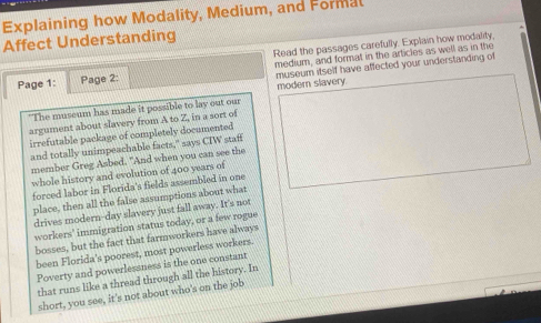 Solved: Explaining how Modality, Medium, and Formal Affect ...