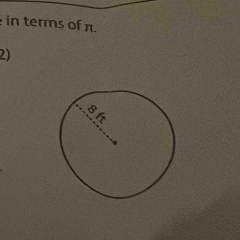 in terms of π. 
2)