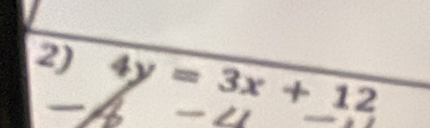 4y=3x+12