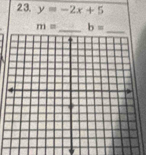 23 y=-2x+5
m= _ b= _