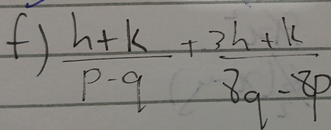  (h+k)/p-q + (2h+k)/8q-8p 